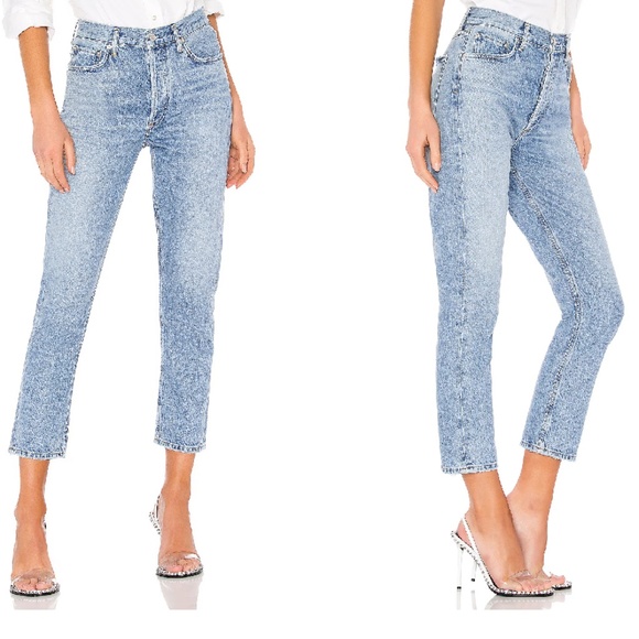 Agolde Riley High Rise Straight Crop - Picture 1 of 4